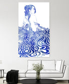 WATER NYMPH XIV by Stevyn Llewellyn on GIANT ART - blue mixed media