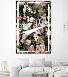 Floral and Pin Up Girls Pattern by burcu korkmazyurek on GIANT ART - black digital painting