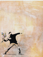 Banksy's Love is in the Air by Jose Bueras on GIANT ART - yellow digital drawing