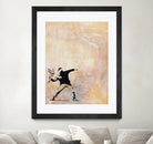 Banksy's Love is in the Air by Jose Bueras on GIANT ART - yellow digital drawing