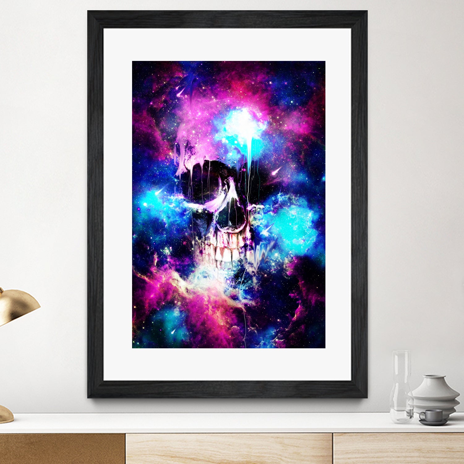 Space Skull by Francis Mi Oza on GIANT ART - blue mixed media