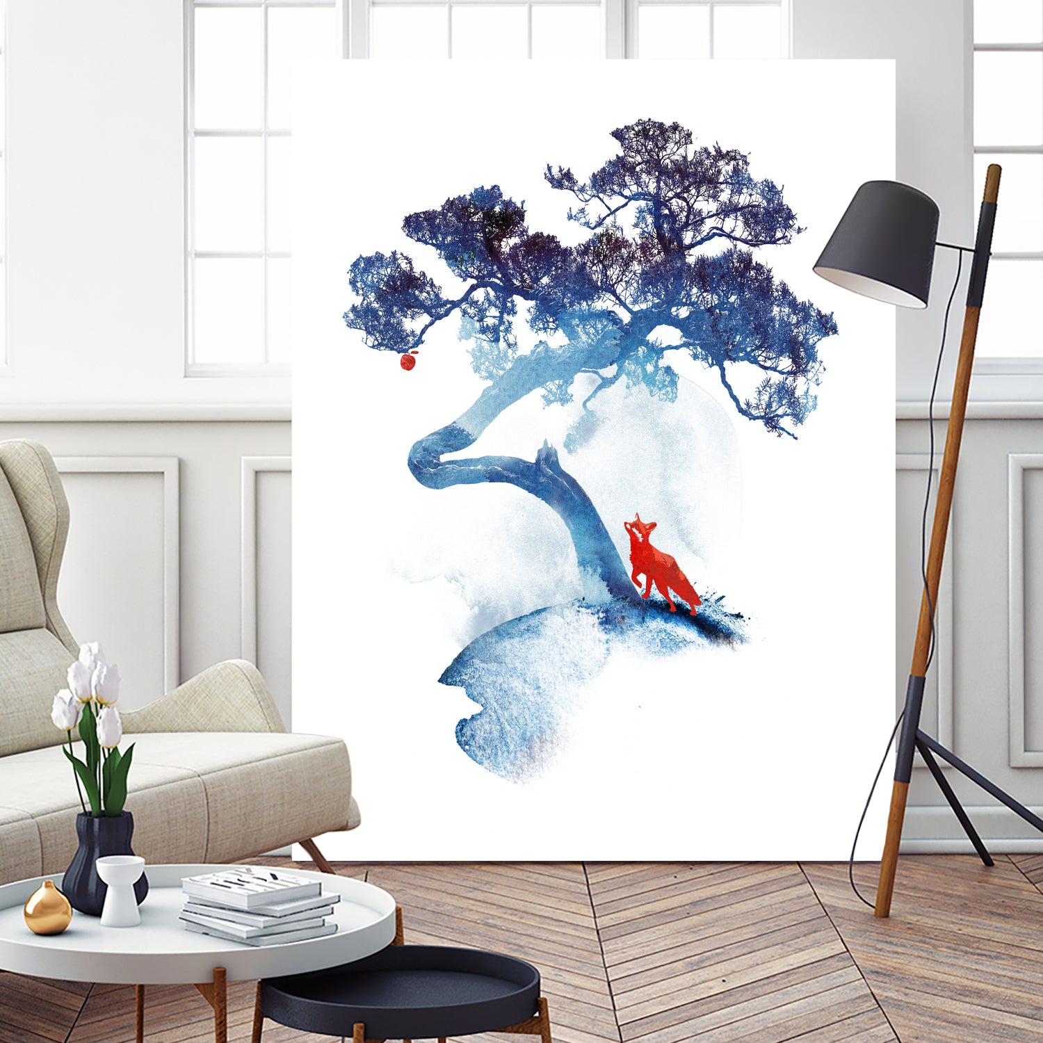 The last apple tree by Robert Farkas on GIANT ART - blue digital painting