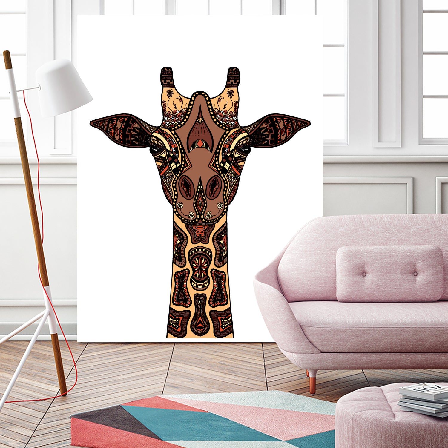 Coloured Giraffe Illustration/Drawing by Naomi Davies on GIANT ART - black digital drawing