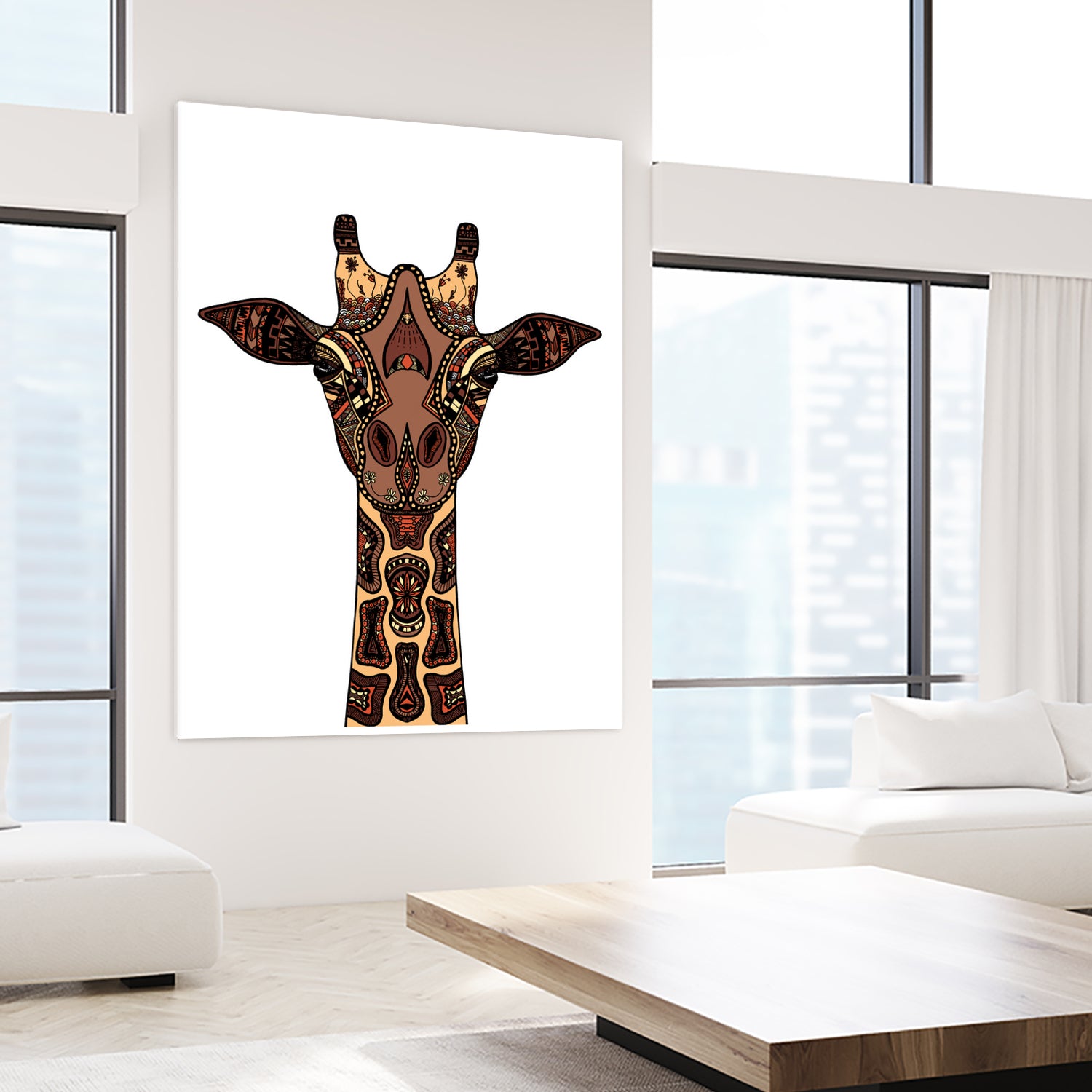 Coloured Giraffe Illustration/Drawing by Naomi Davies on GIANT ART - black digital drawing