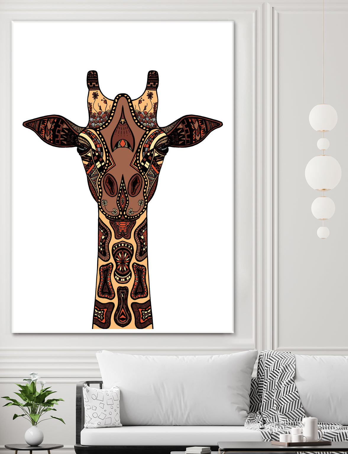 Coloured Giraffe Illustration/Drawing by Naomi Davies on GIANT ART - black digital drawing