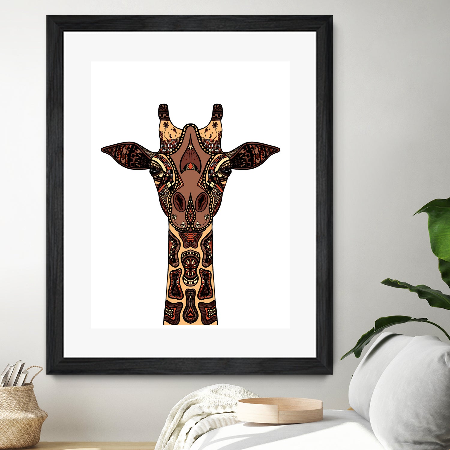 Coloured Giraffe Illustration/Drawing by Naomi Davies on GIANT ART - black digital drawing