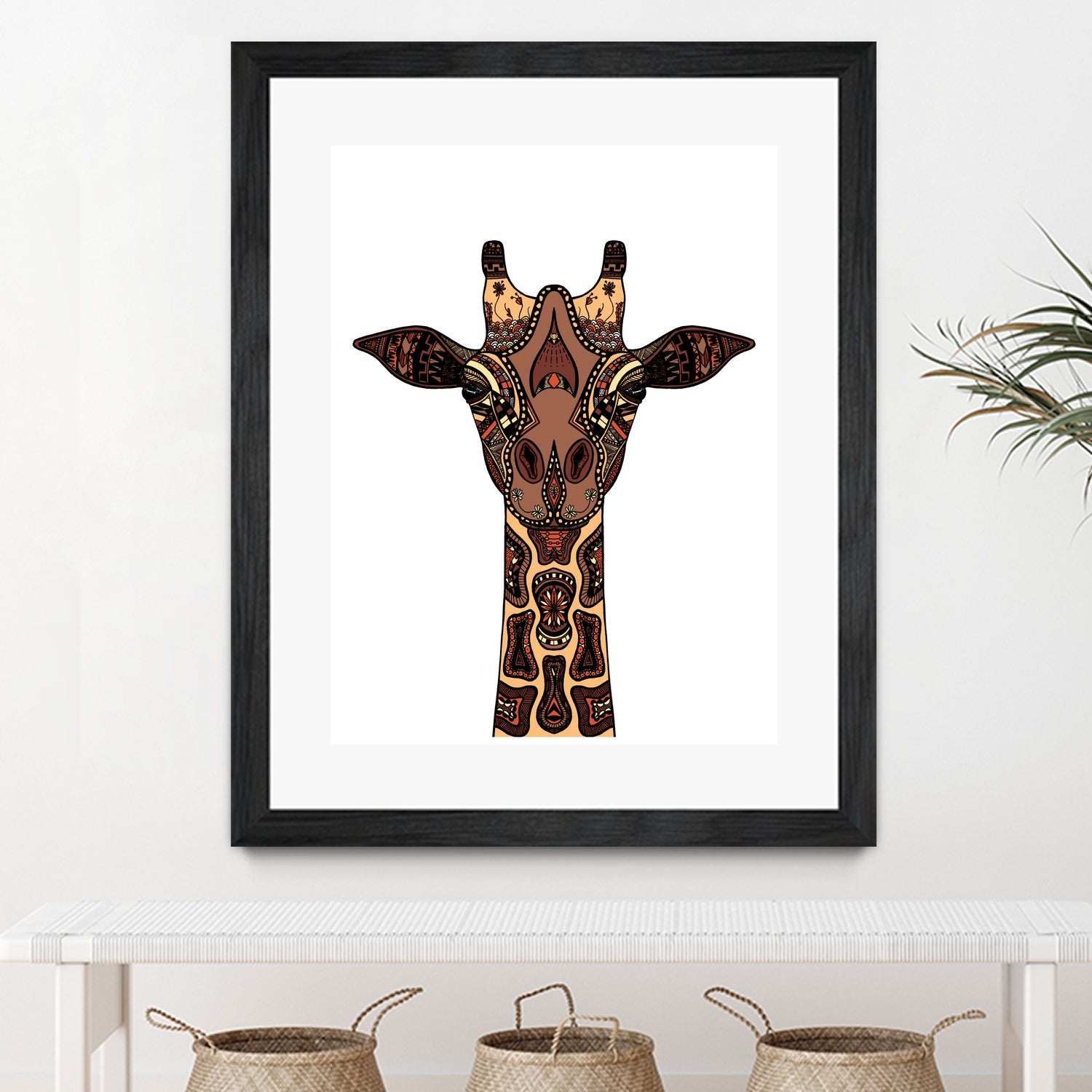 Coloured Giraffe Illustration/Drawing by Naomi Davies on GIANT ART - black digital drawing