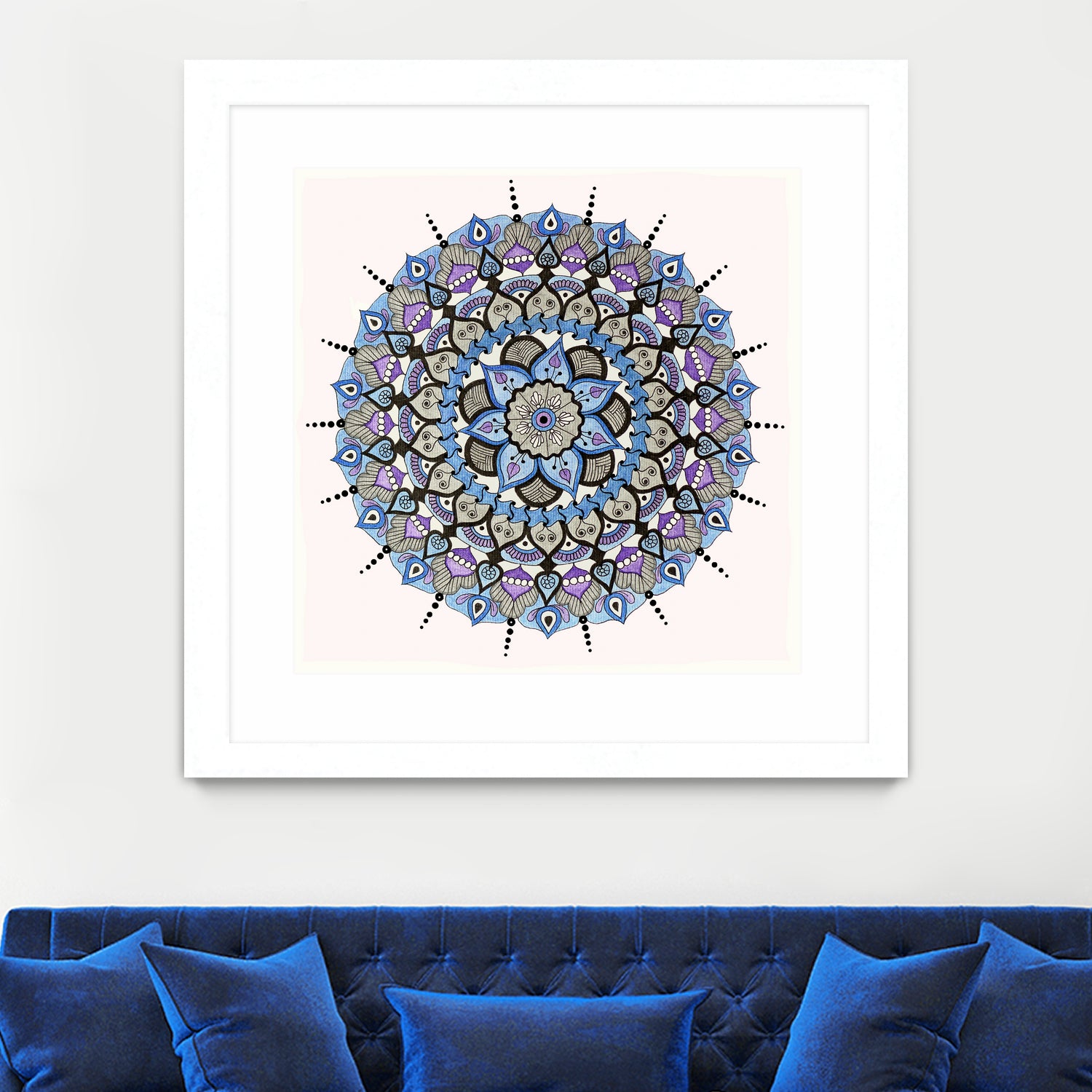 Mandala 03 by Ranka Stevic on GIANT ART - blue mixed media