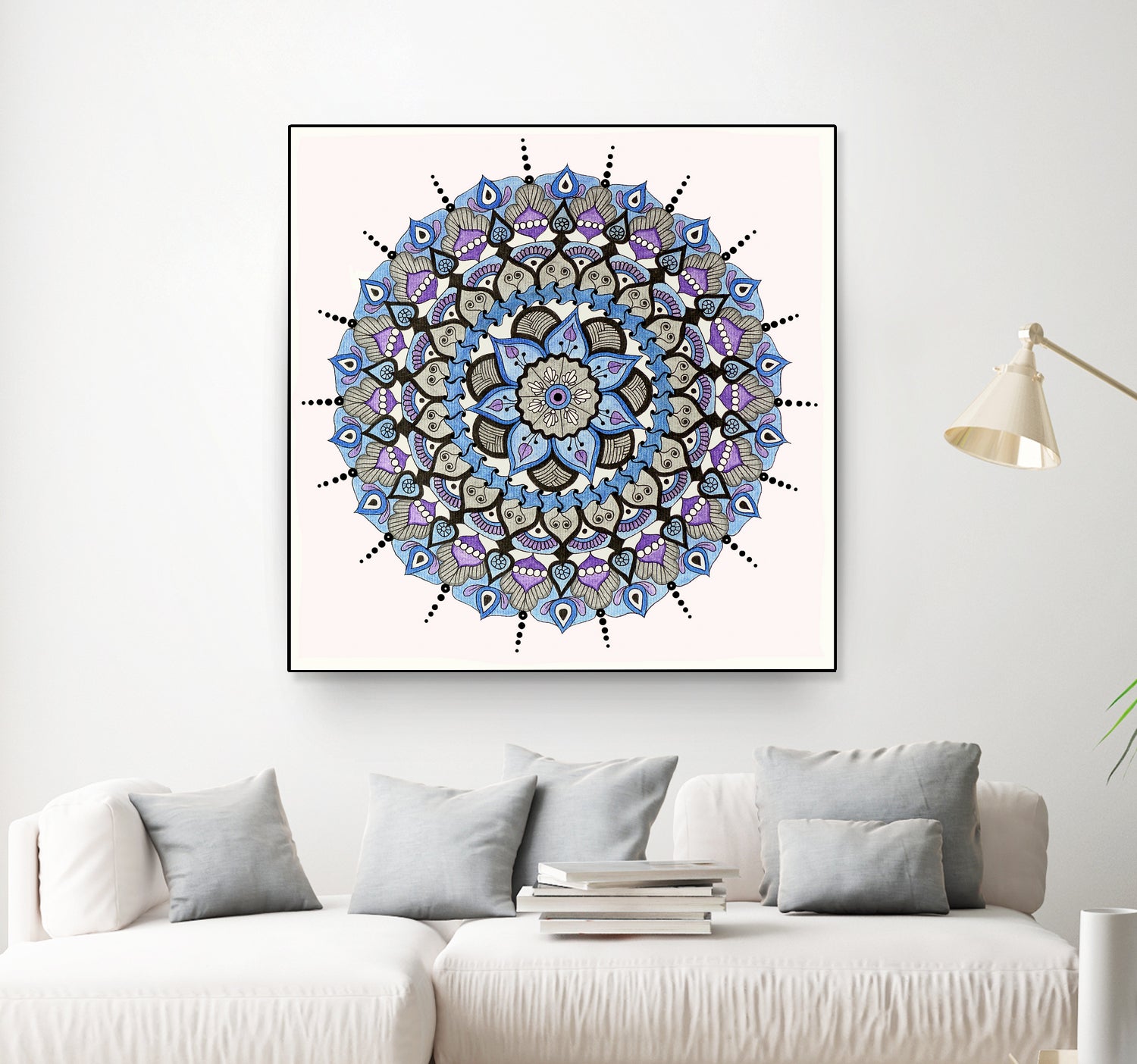 Mandala 03 by Ranka Stevic on GIANT ART - blue mixed media