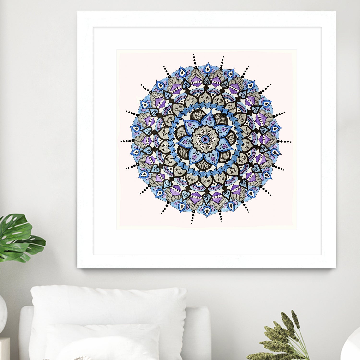 Mandala 03 by Ranka Stevic on GIANT ART - blue mixed media