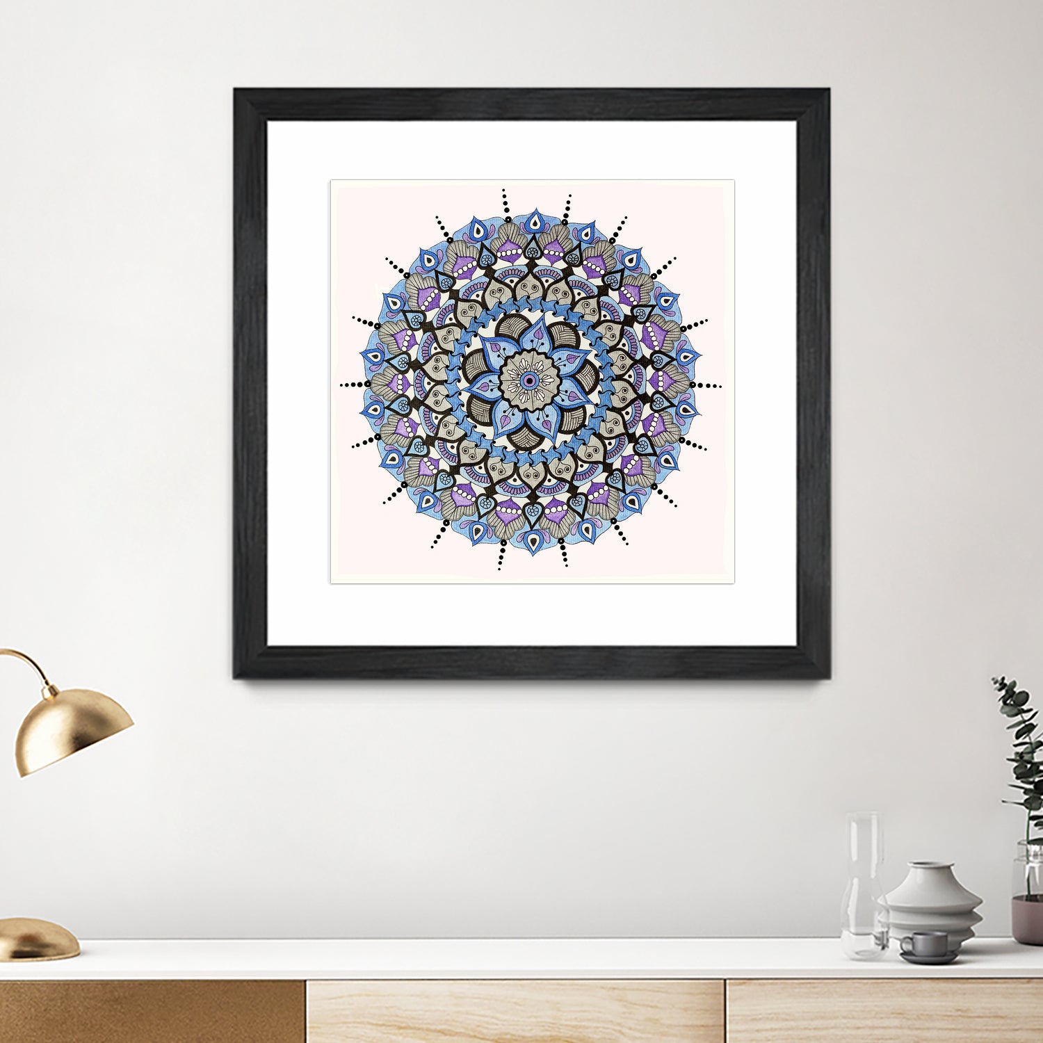 Mandala 03 by Ranka Stevic on GIANT ART - blue mixed media