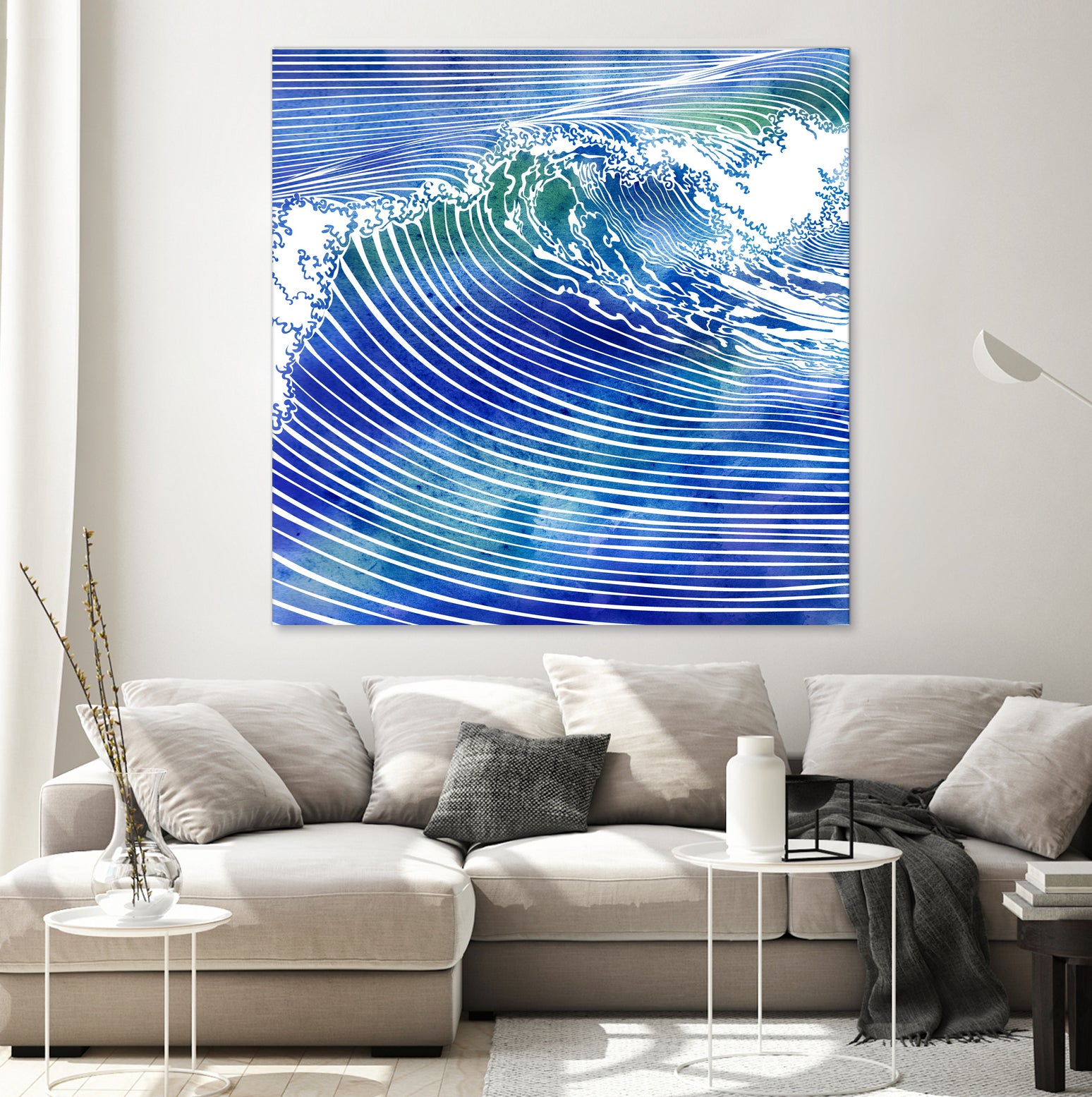 ATLANTIC WAVES by Stevyn Llewellyn on GIANT ART - blue mixed media