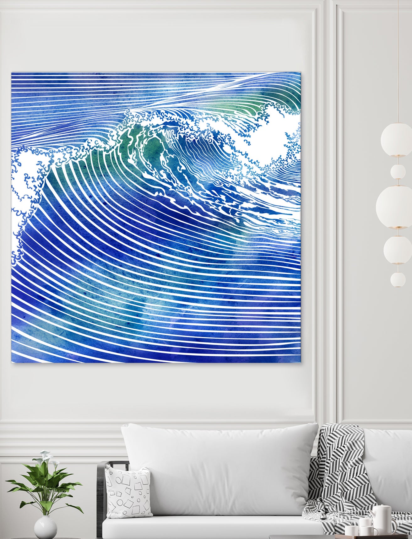 ATLANTIC WAVES by Stevyn Llewellyn on GIANT ART - blue mixed media