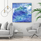 ATLANTIC WAVES by Stevyn Llewellyn on GIANT ART - blue mixed media