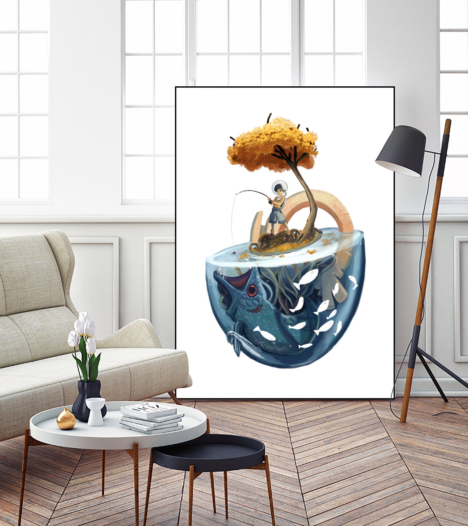 Catching Gravity by Gema Moratilla on GIANT ART - white digital painting