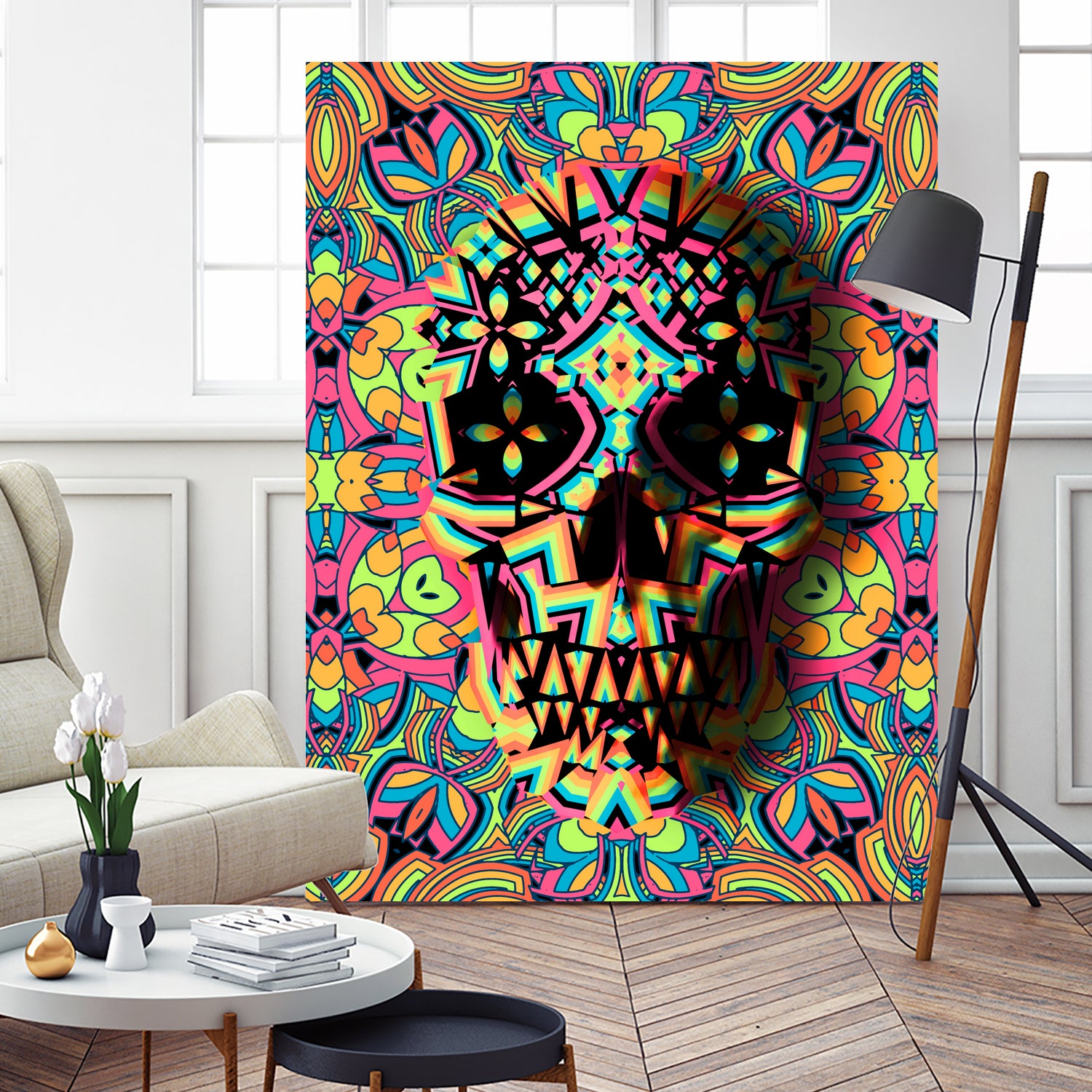 Skull Geo by Ali Gulec on GIANT ART - white digital drawing