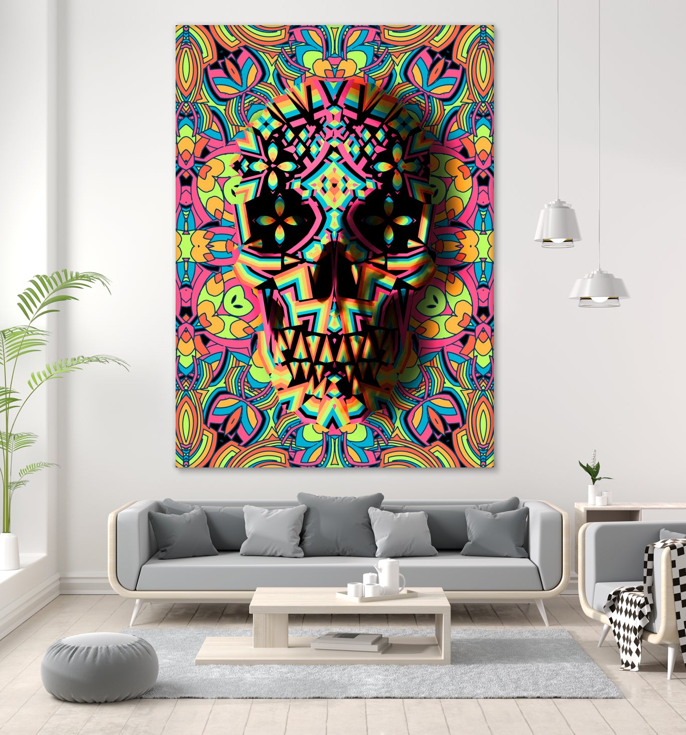 Skull Geo by Ali Gulec on GIANT ART - white digital drawing