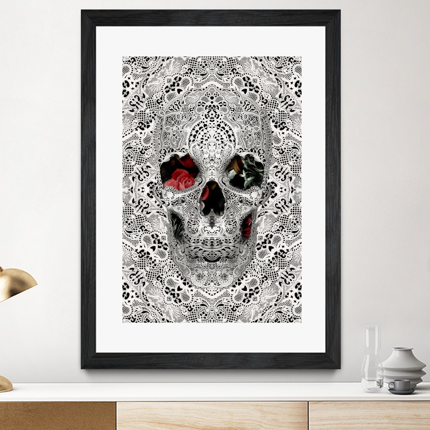 Lace Skull Light by Ali Gulec on GIANT ART - white photo illustration