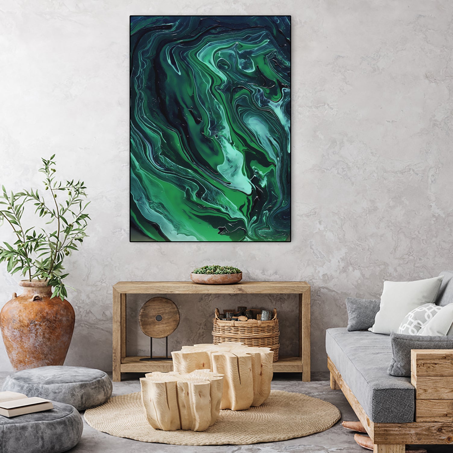 Nebula by Anna Farath on GIANT ART - green mixed media