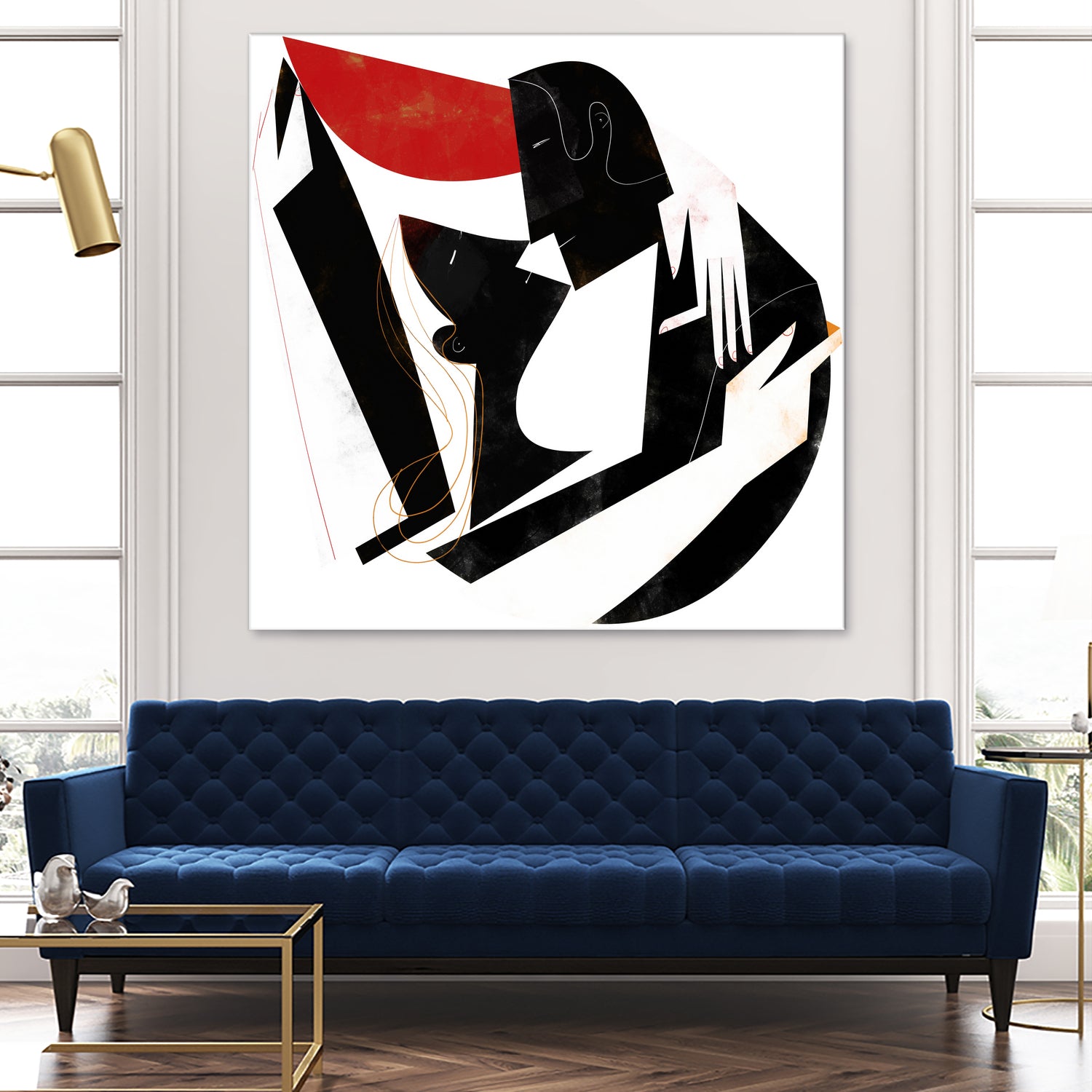 The Kiss II in Black and Red by Gregory Baldwin on GIANT ART - black digital painting