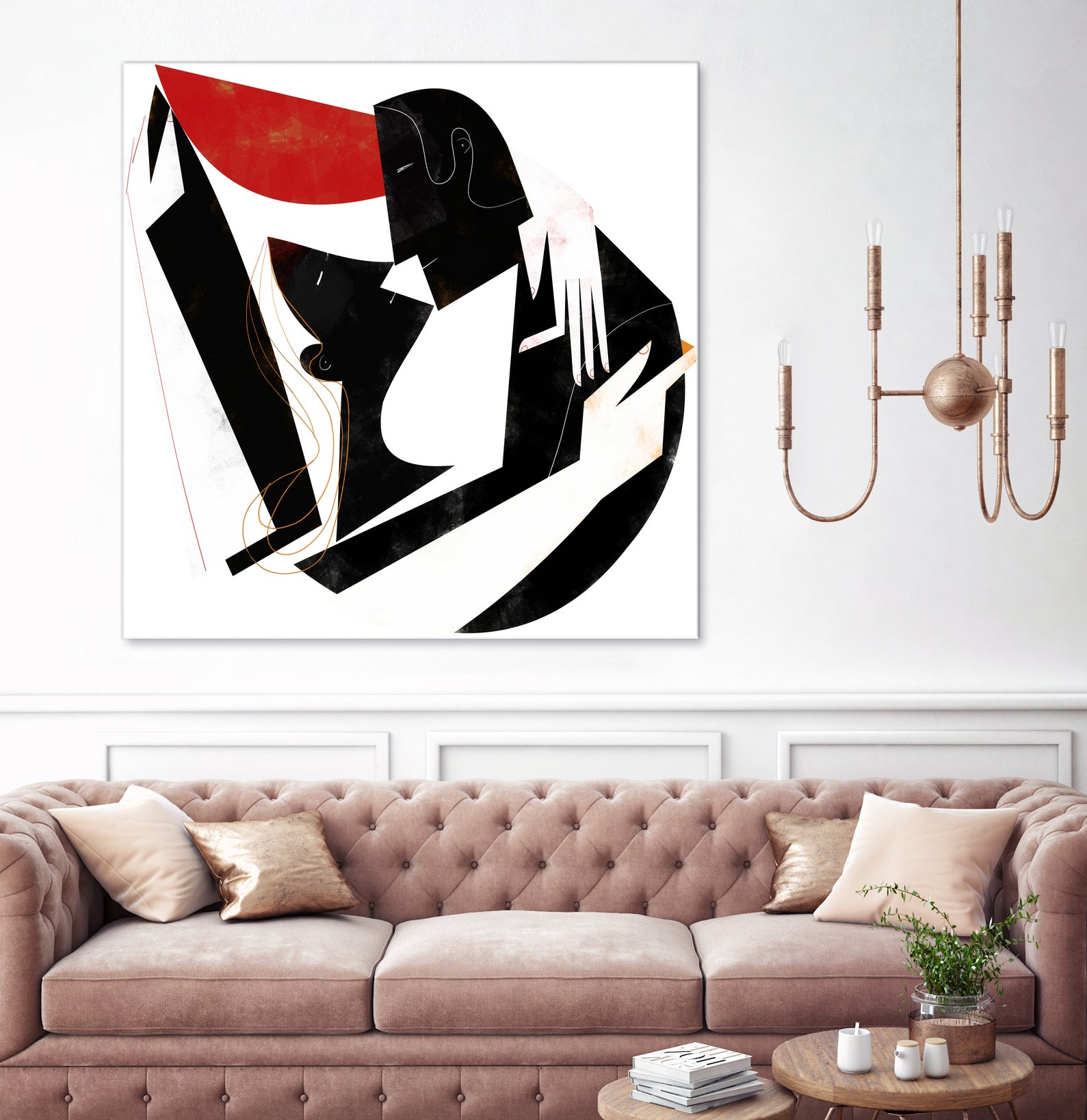 The Kiss II in Black and Red by Gregory Baldwin on GIANT ART - black digital painting