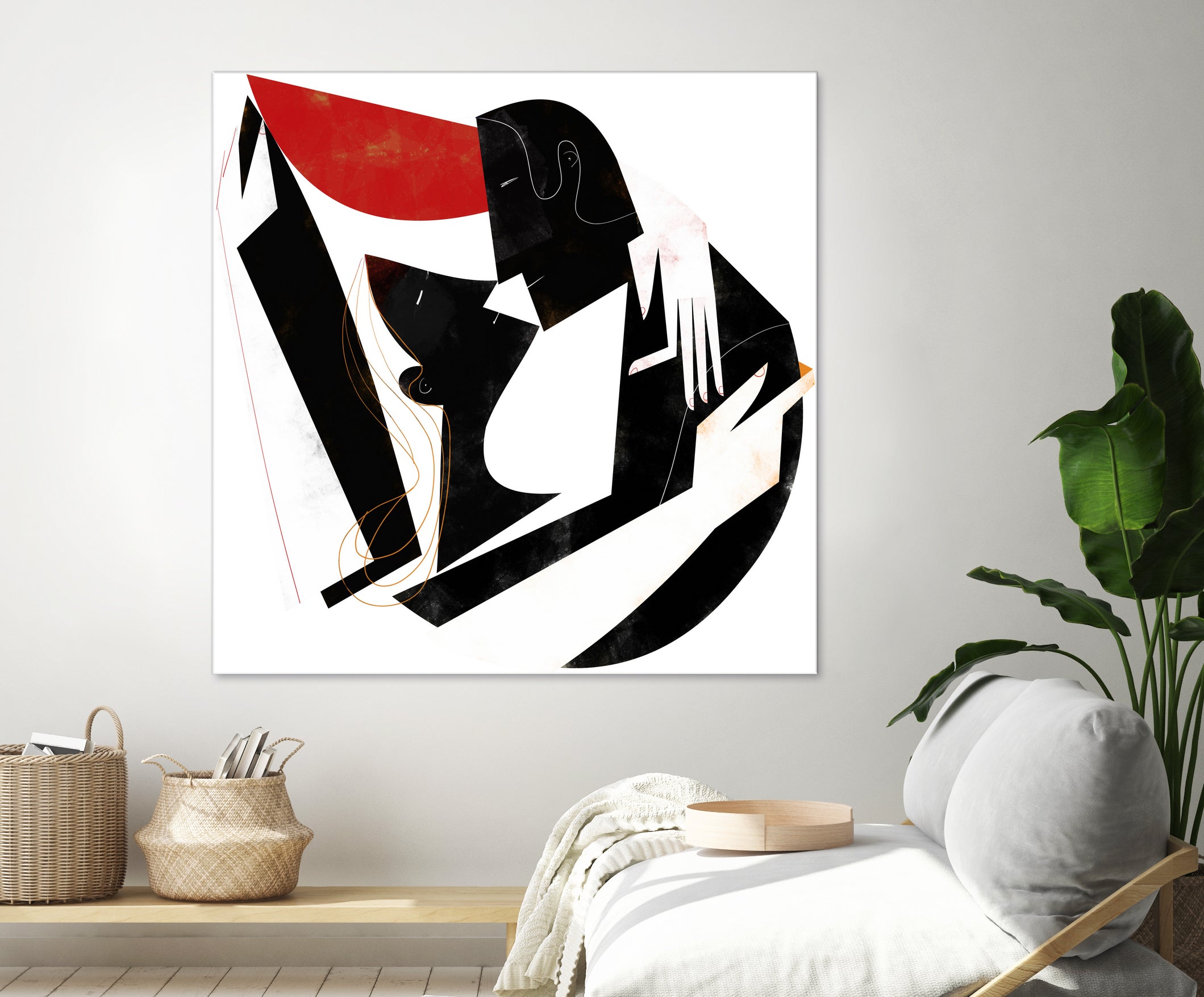 The Kiss II in Black and Red by Gregory Baldwin on GIANT ART - black digital painting