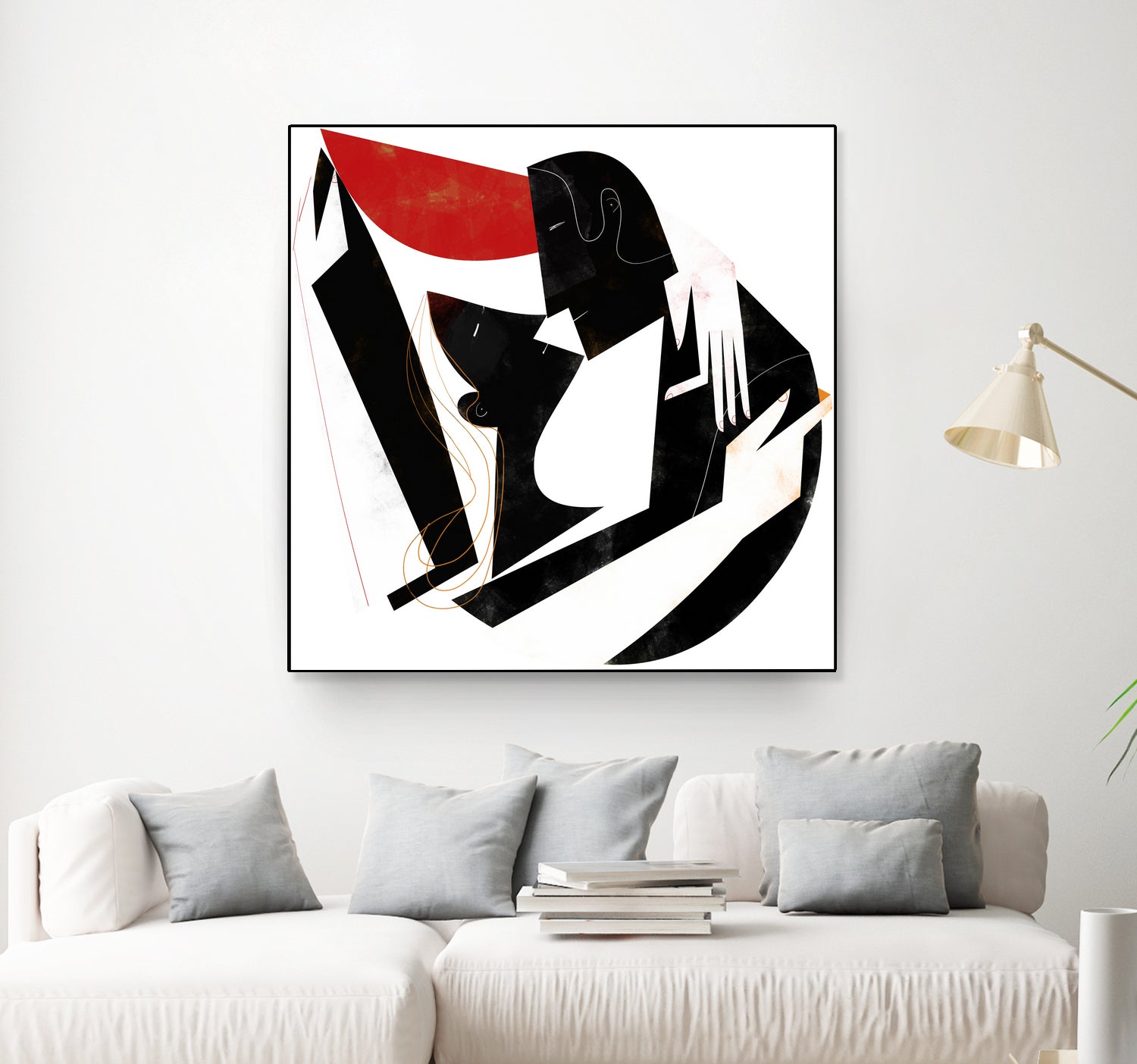 The Kiss II in Black and Red by Gregory Baldwin on GIANT ART - black digital painting