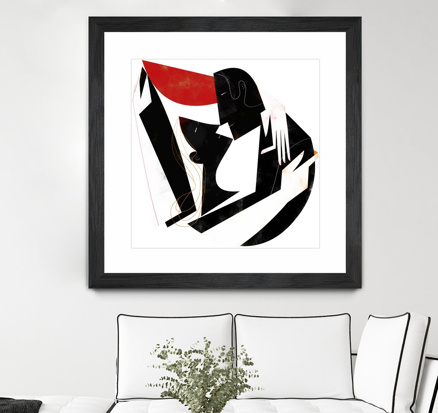 The Kiss II in Black and Red by Gregory Baldwin on GIANT ART - black digital painting