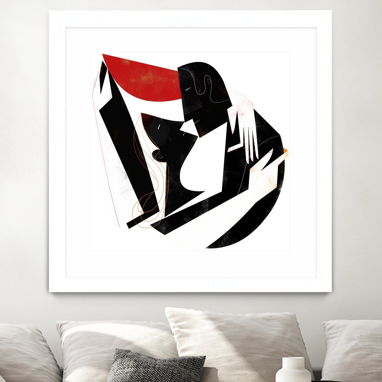 The Kiss II in Black and Red by Gregory Baldwin on GIANT ART - black digital painting