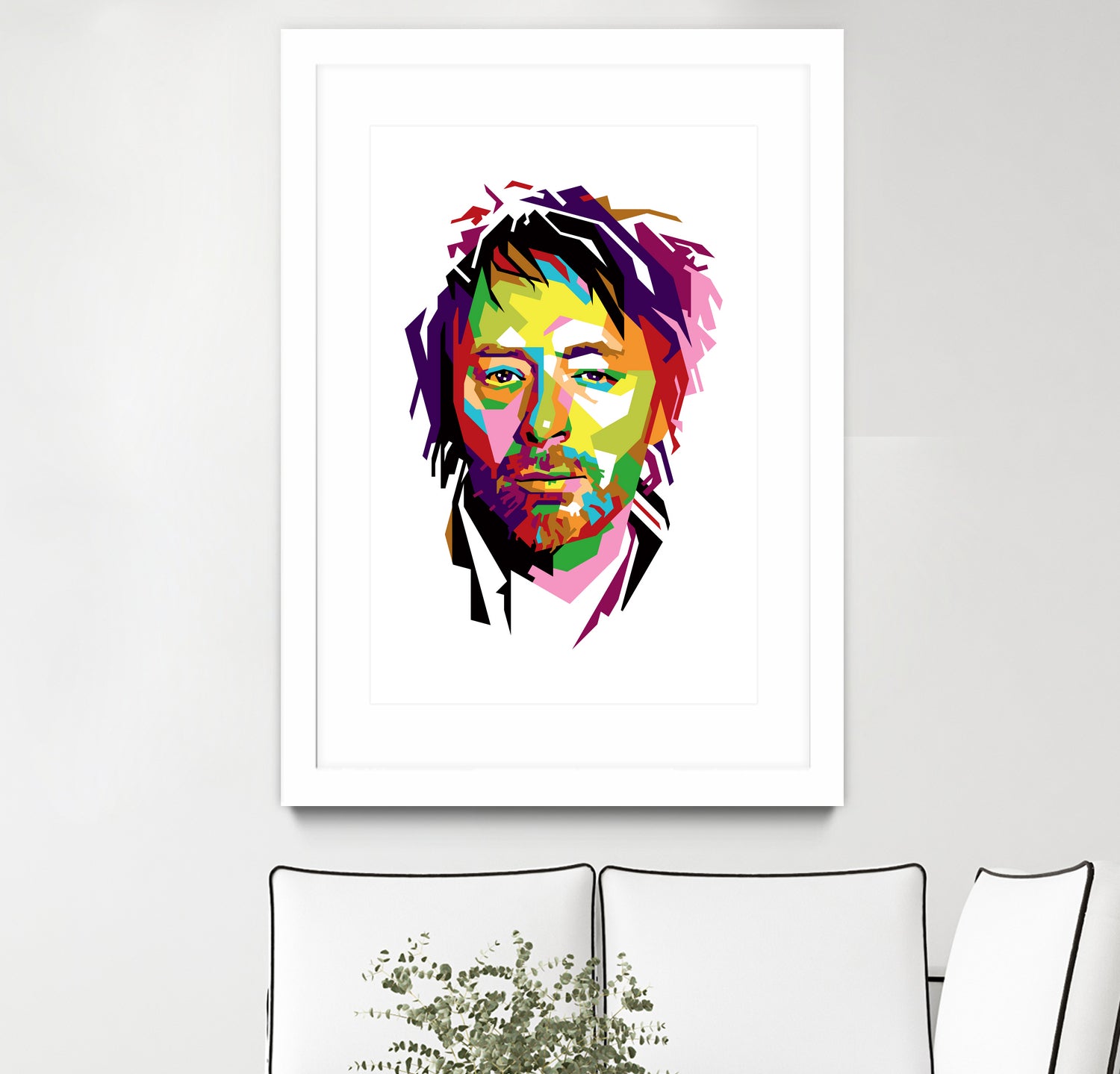 Thom Yorke in WPAP by J Prayitno Widodo on GIANT ART - fuchsia photo illustration