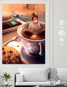 Tea Time by Cyril Rolando on GIANT ART - orange digital painting