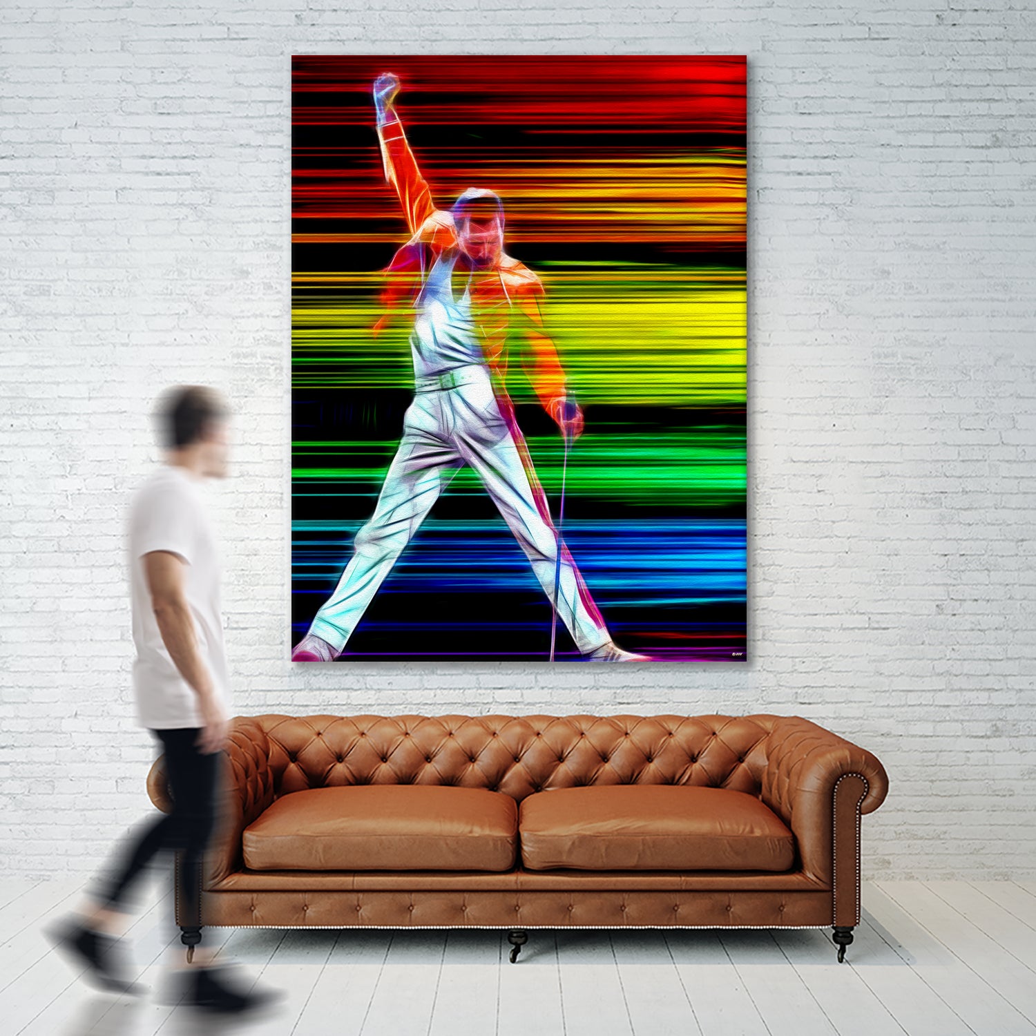 Freddie Mercury in Color by Daniel Janda on GIANT ART - black mixed media