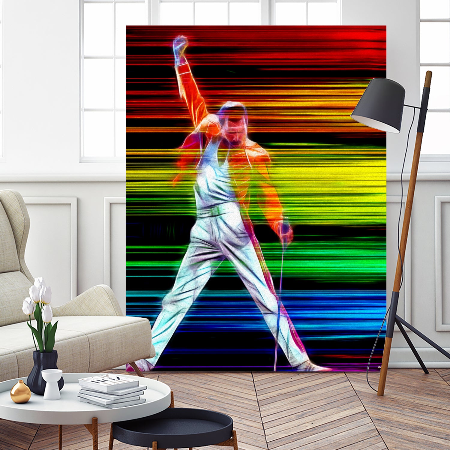 Freddie Mercury in Color by Daniel Janda on GIANT ART - black mixed media