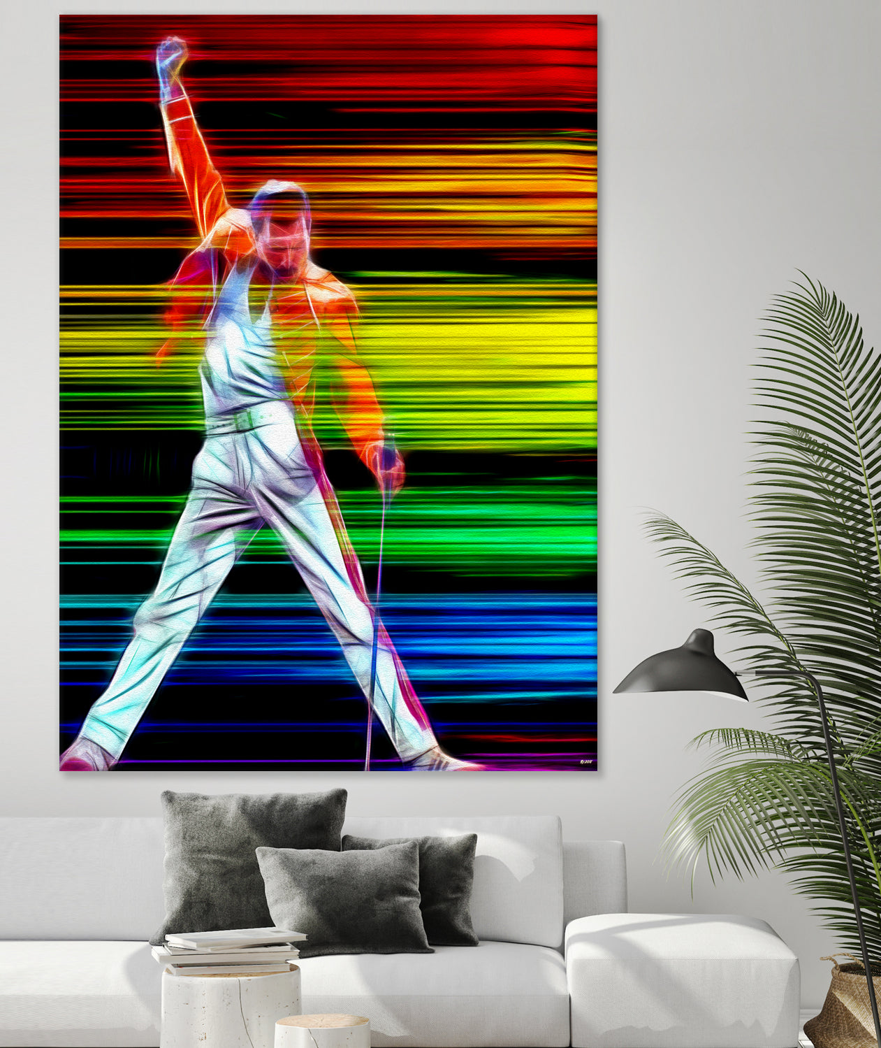 Freddie Mercury in Color by Daniel Janda on GIANT ART - black mixed media