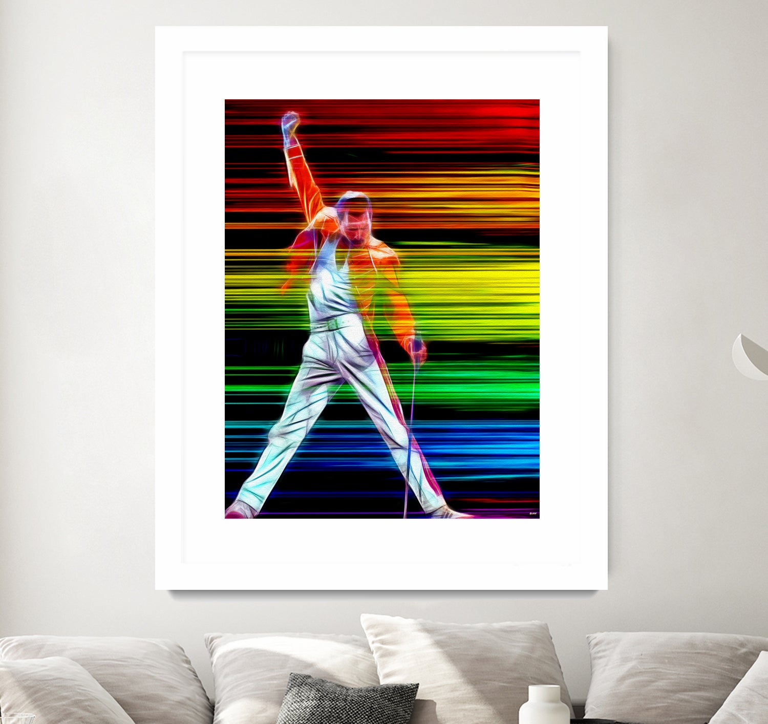 Freddie Mercury in Color by Daniel Janda on GIANT ART - black mixed media