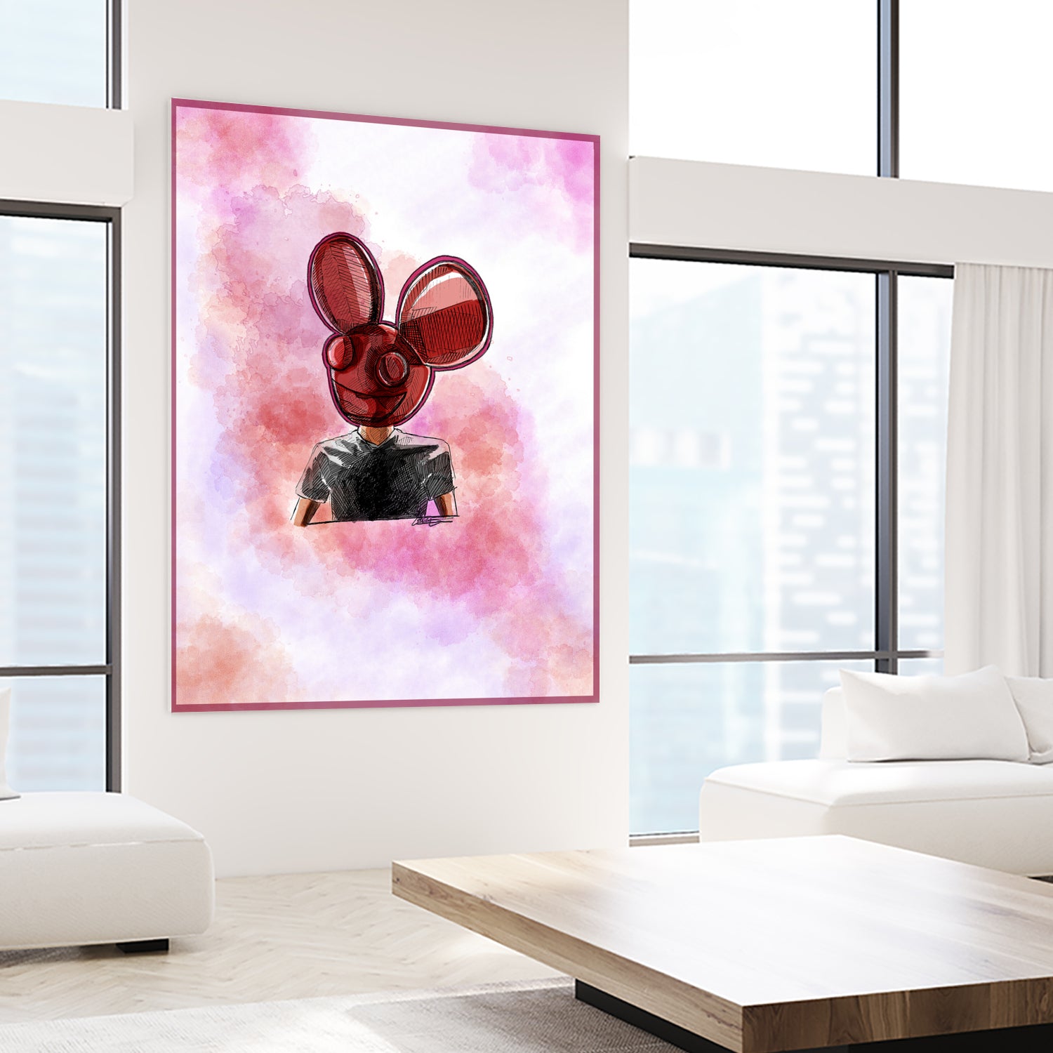 Deadmau5 by Soe San on GIANT ART - red digital painting