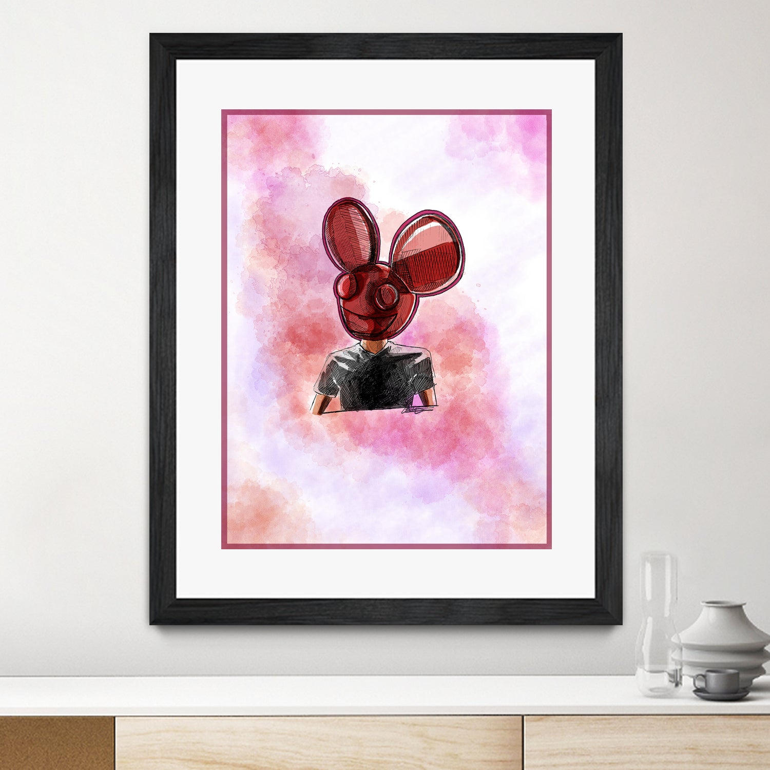 Deadmau5 by Soe San on GIANT ART - red digital painting