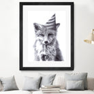 Party Fox by Kareena Harris on GIANT ART - black mixed media