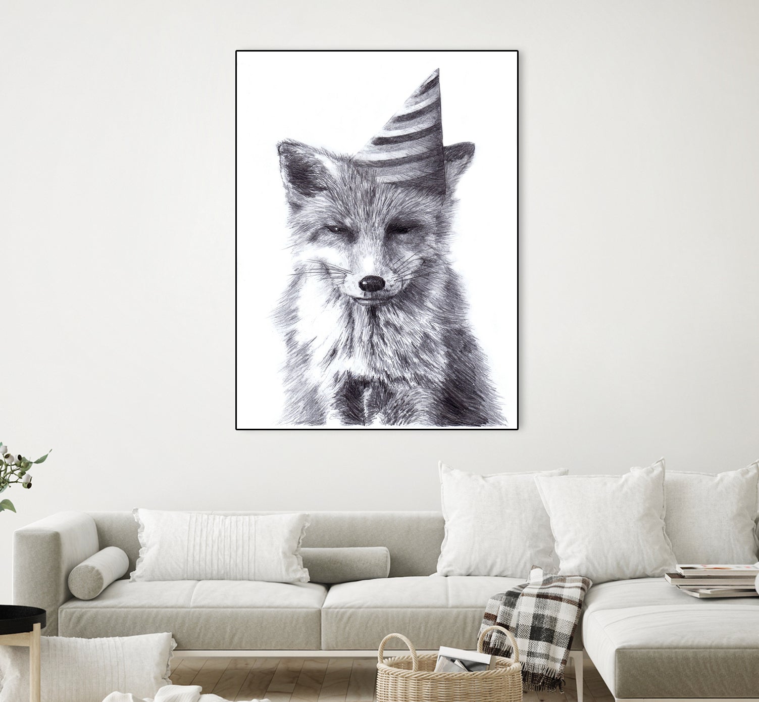 Party Fox by Kareena Harris on GIANT ART - black mixed media