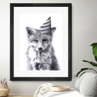 Party Fox by Kareena Harris on GIANT ART - black mixed media