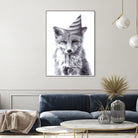 Party Fox by Kareena Harris on GIANT ART - black mixed media