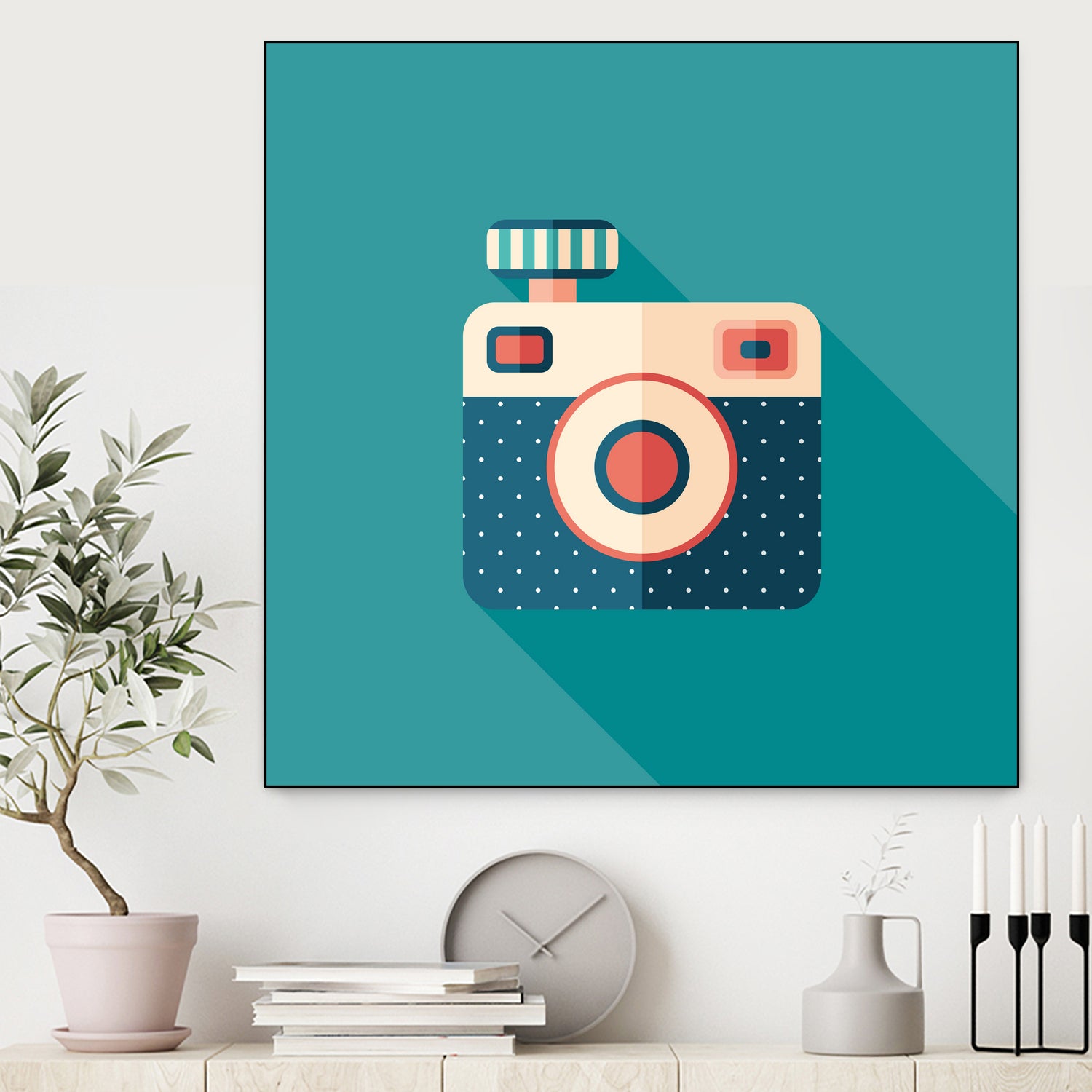 Hipster Camera by Yury Velikanov on GIANT ART - white vector illustration