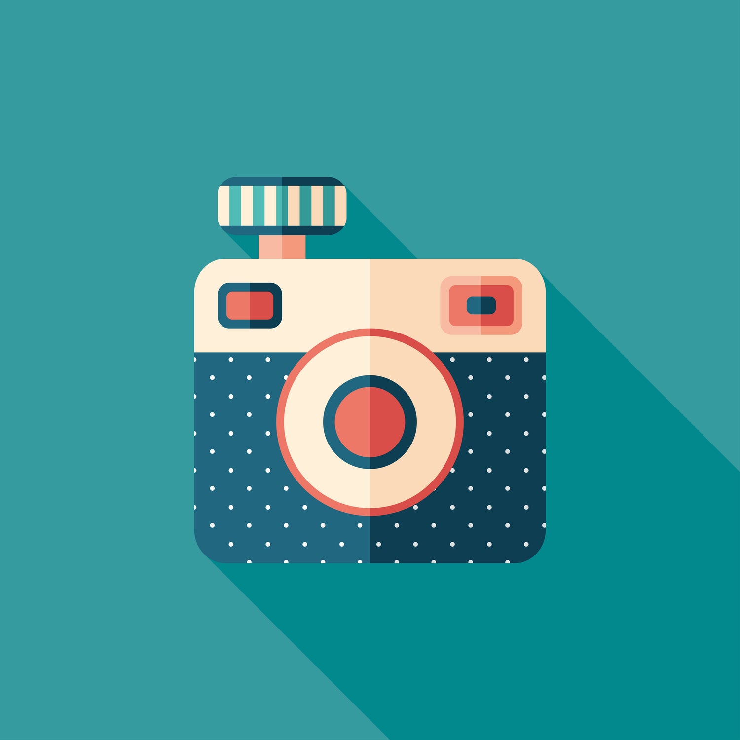 Hipster Camera by Yury Velikanov on GIANT ART - white vector illustration