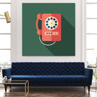 Vintage Red Telephone by Yury Velikanov on GIANT ART - white vector illustration