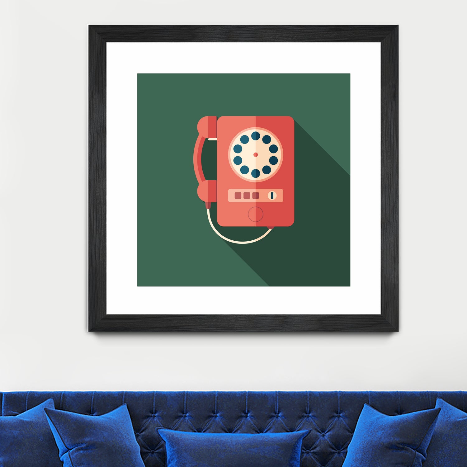 Vintage Red Telephone by Yury Velikanov on GIANT ART - white vector illustration