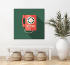 Vintage Red Telephone by Yury Velikanov on GIANT ART - white vector illustration