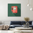 Vintage Red Telephone by Yury Velikanov on GIANT ART - white vector illustration