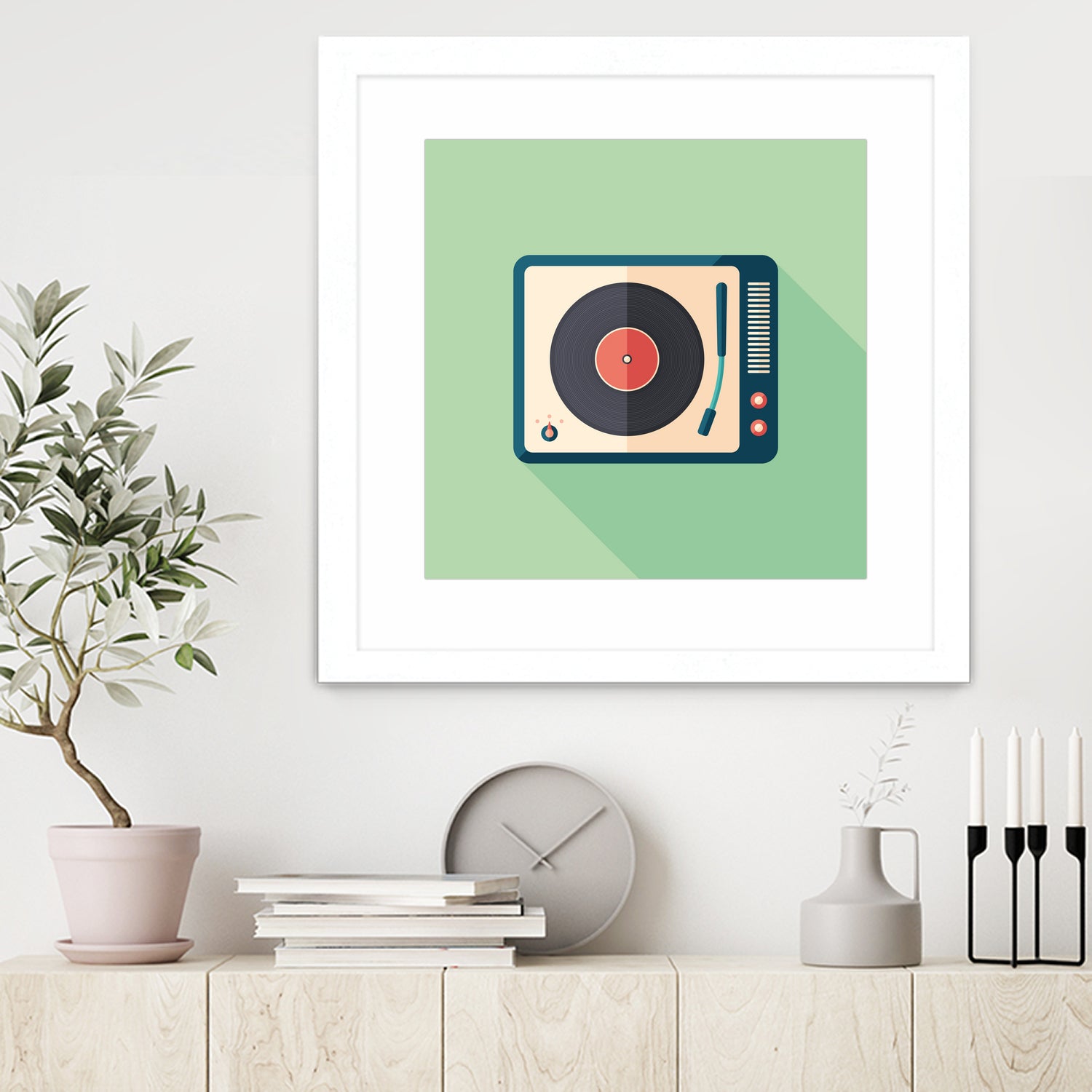 Vintage Turntable by Yury Velikanov on GIANT ART - white vector illustration