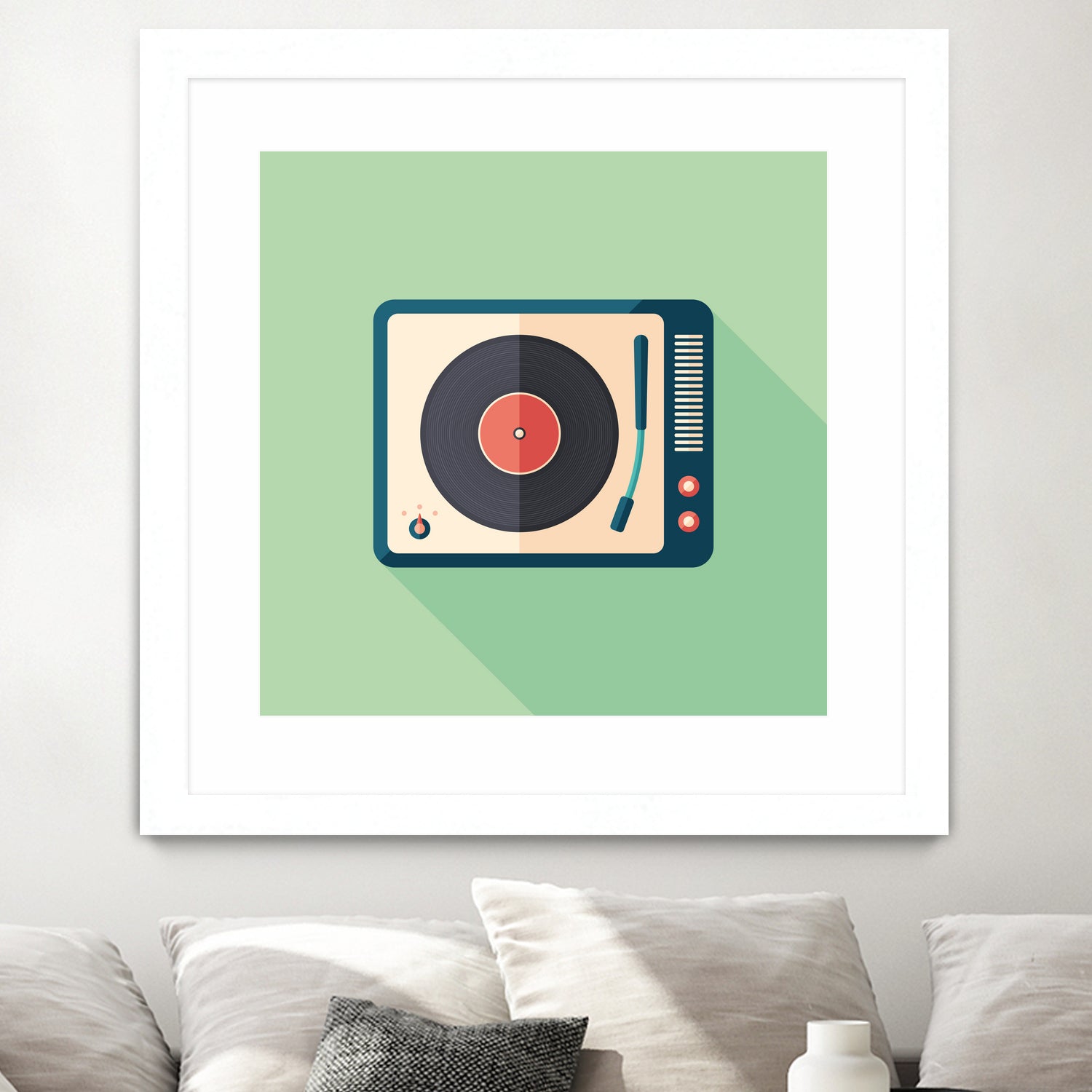 Vintage Turntable by Yury Velikanov on GIANT ART - white vector illustration