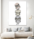 Owl Totæm by Mia Møller on GIANT ART - white digital drawing